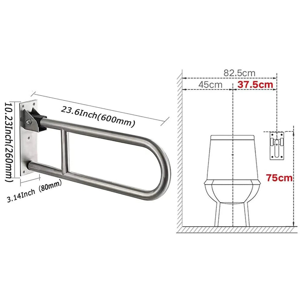 Barra De Seguridad Para Discapacitados Abatible Acero Inoxidable - BH+ ESSENTIALS