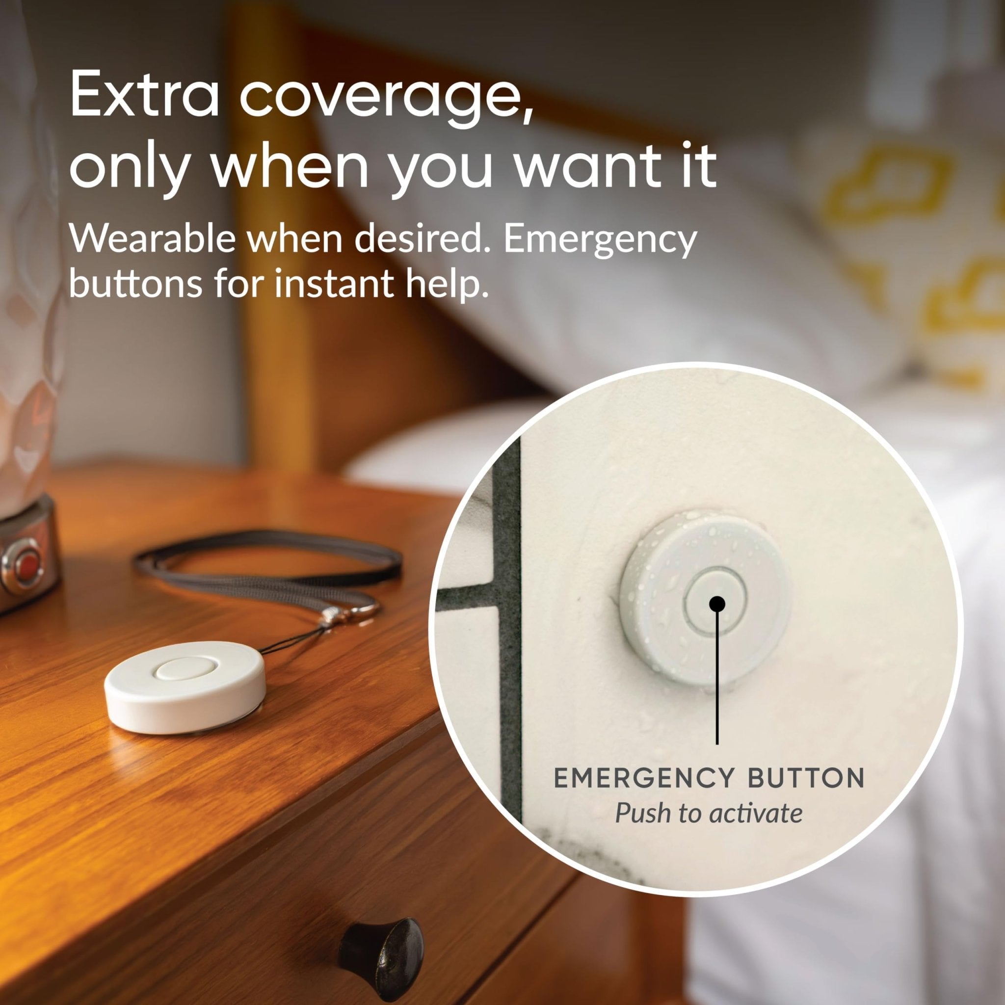 Sistema de alerta médica, detección de caídas para personas mayores, sistema de seguridad con monitoreo WiFi en el hogar, botón de llamada de emergencia, alerta de caídas personalizada, cuidador virtual, prueba gratuita de 60 días, suscripción mensual. - BH+ ESSENTIALS